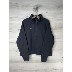 Under Armour Sweatshirt Womens‎ Large Black Half Zip Pullover Rival Fleece